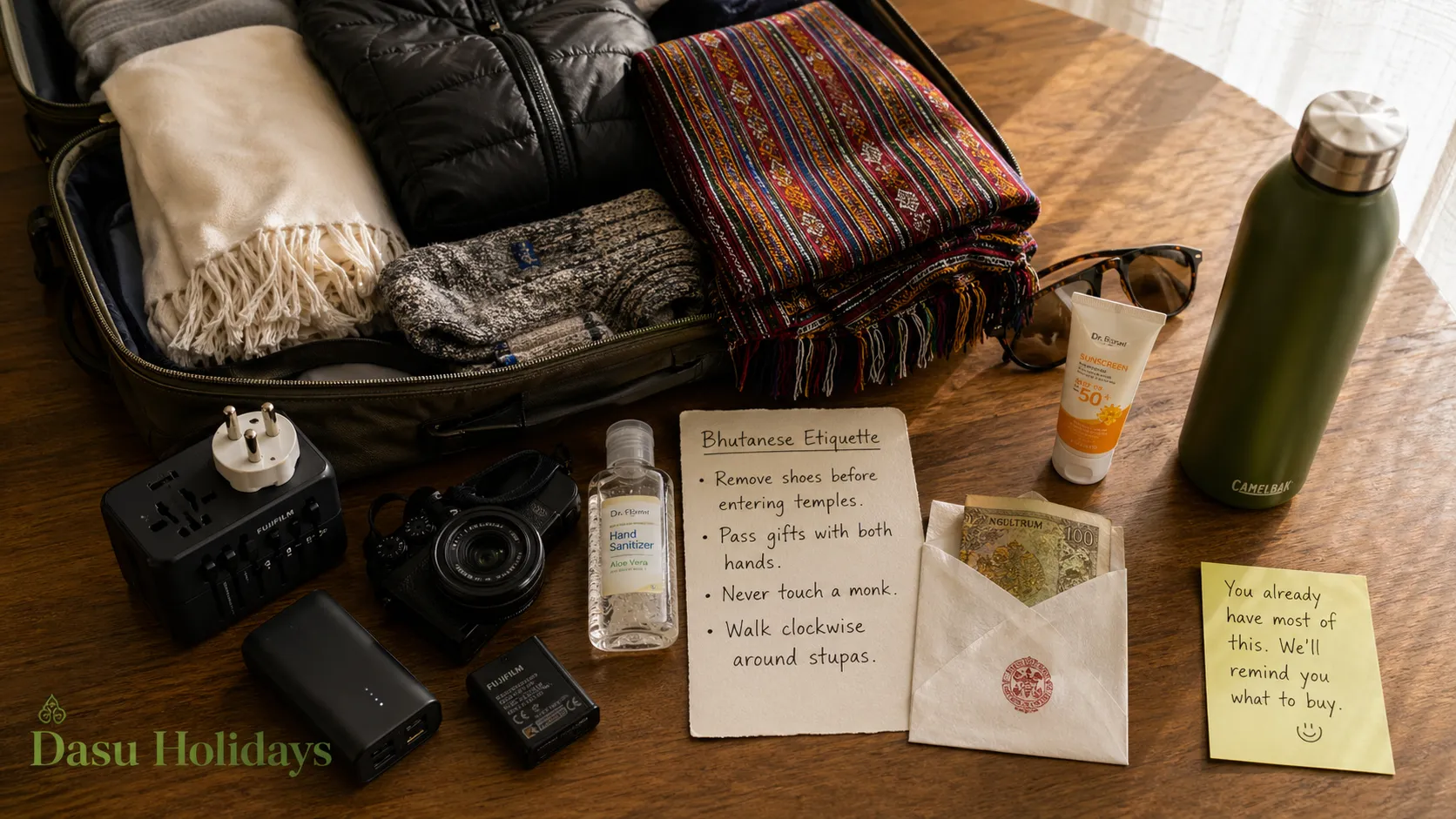 Bhutan travel practical info packing