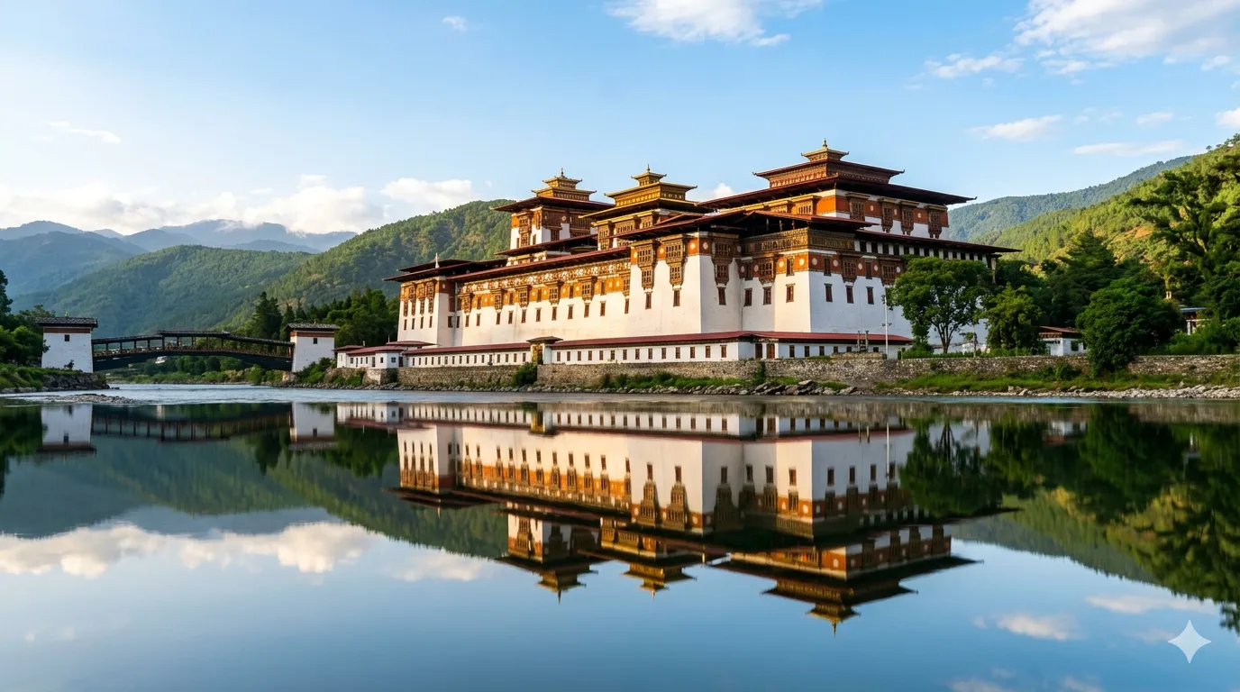 Punakha Dzong in winter light