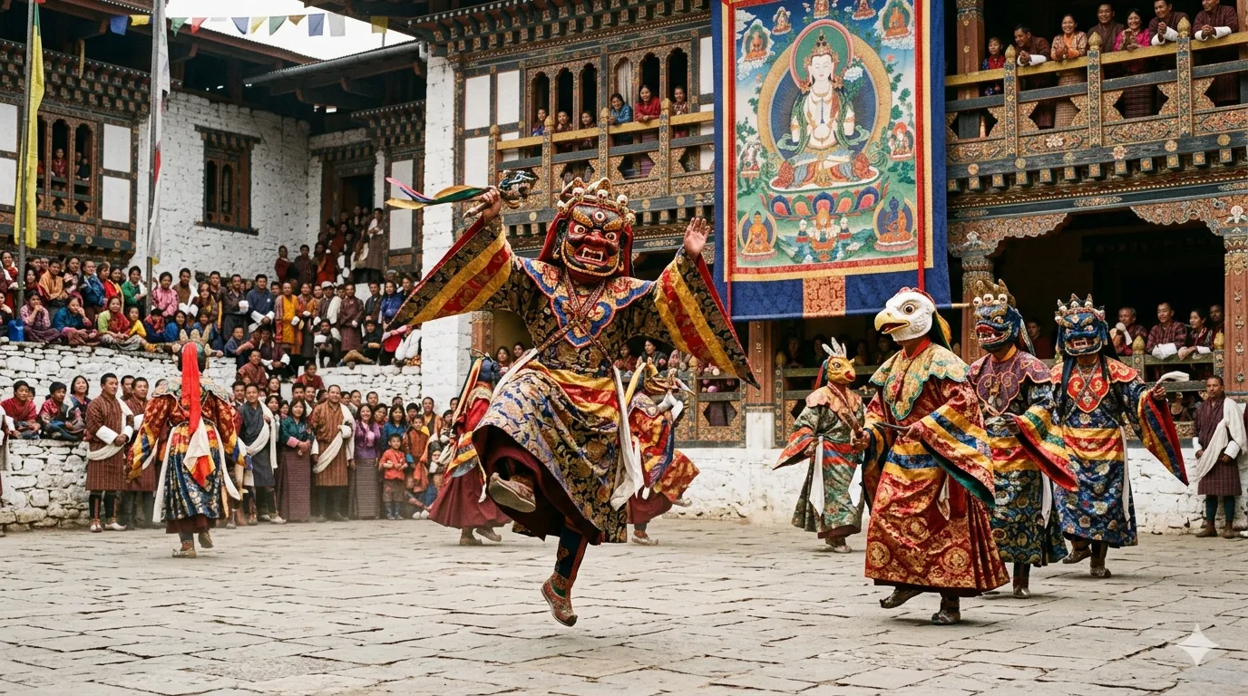 Paro Tshechu festival mask dance